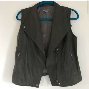 Vince - Olive Green Lightweight Leather Vest